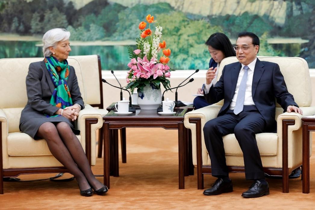 Chinese Vice Premier Li Keqiang meets with International Monetary Fund managing director Christine Lagarde